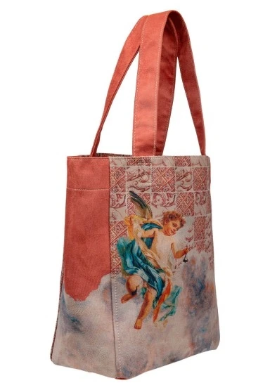 Kadın Vegan Krem Large Tote Bag - Angel's Dream Tasarım - 