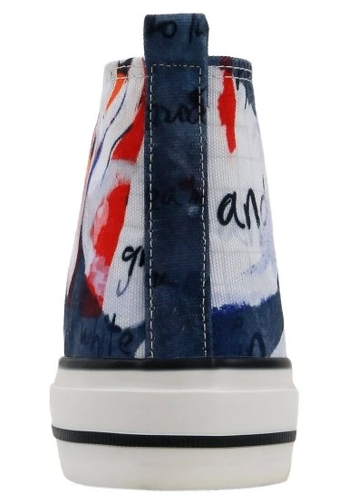 Kadın Vegan Lacivert High Sneakers - Swan and Raven Tasarım - 