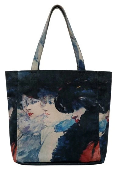Kadın Vegan Lacivert Large Tote Bag - Ladies Tasarım - 