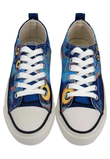 Kadın Vegan Lacivert Sneakers - Feathers of the Owl Tasarım - 