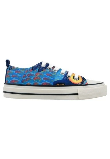 Kadın Vegan Lacivert Sneakers - Feathers of the Owl Tasarım - 