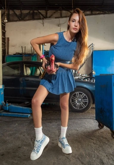Kadın Vegan Mavi Kalın Taban Sneakers - Already Lost Tasarım - 