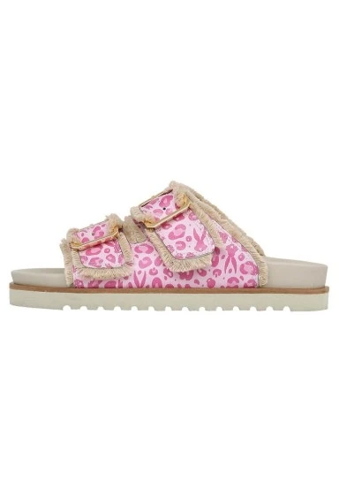 Kadın Vegan Pembe Leopar Terlik - Warner Bros Looney Tunes Bugs Bunny Pink Leopard Bunny Tasarım - 