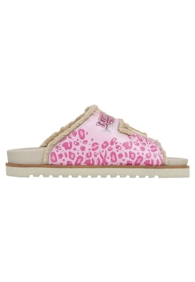 Kadın Vegan Pembe Leopar Terlik - Warner Bros Looney Tunes Bugs Bunny Pink Leopard Bunny Tasarım - 