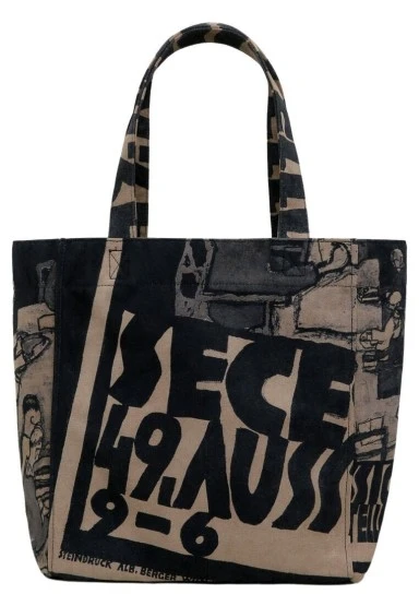 Kadın Vegan Siyah Large Tote Bag - Supper Tasarım - 