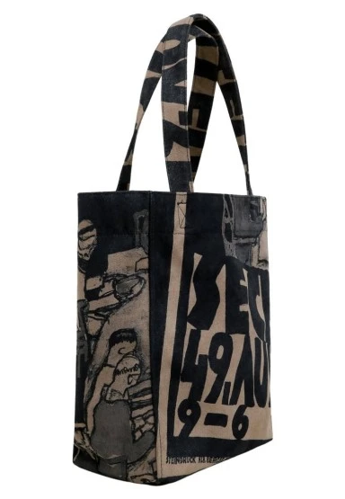 Kadın Vegan Siyah Large Tote Bag - Supper Tasarım - 