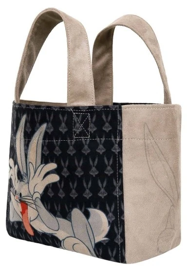 Kadın Vegan Siyah Medium Tote Bag - Warner Bros Bugs Bunny Playful Bugs Tasarım - 