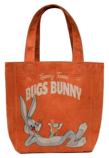 Kadın Vegan Turuncu Large Tote Bag - Warner Bros Red Hot Bunny Tasarım - 