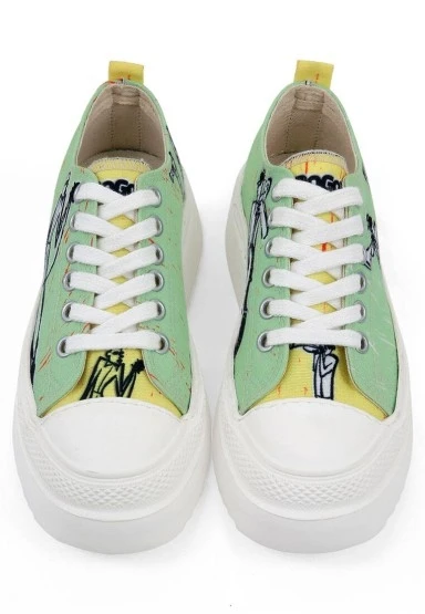 Kadın Vegan Yeşil Kalın Taban Sneakers - The Band Tasarım - 