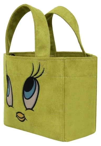 Kadın Vegan Yeşil Medium Tote Bag - Warner Bros Tweety Good Vibes Only Tasarım - 