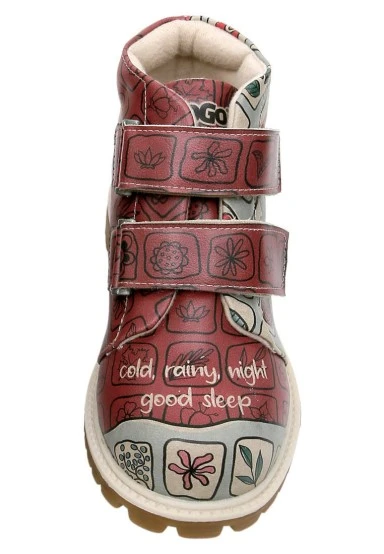 Kids Vegan Leather Multicolor Boots - Cold Rainy Night=Good Sleep Design - 