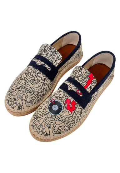 Men Vegan Gray Espadrilles - Street Music Design - 