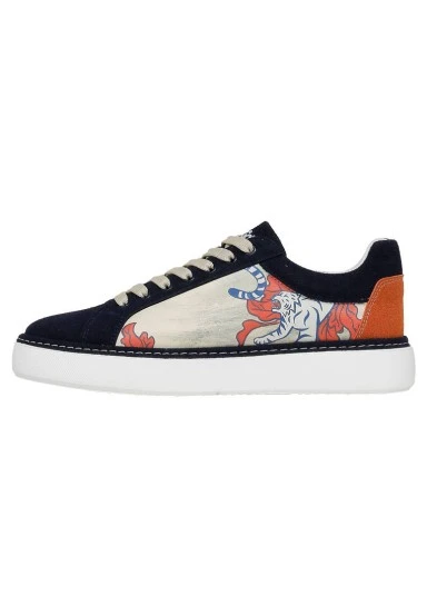 Men Vegan Leather Beige Sneakers - Hear Me Roar Design - 