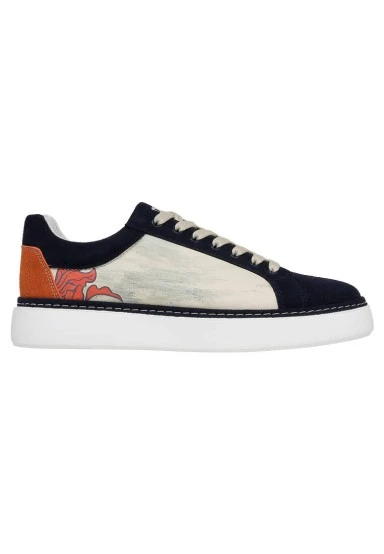 Men Vegan Leather Beige Sneakers - Hear Me Roar Design - 