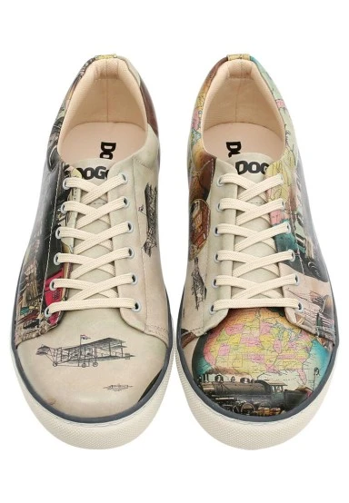 Men Vegan Leather Beige Sneakers - Choose a Place Design - 