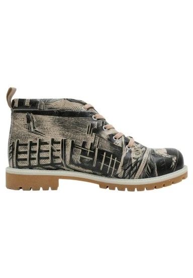 Men Vegan Leather Black Ankle Boots - No Limits Design - 