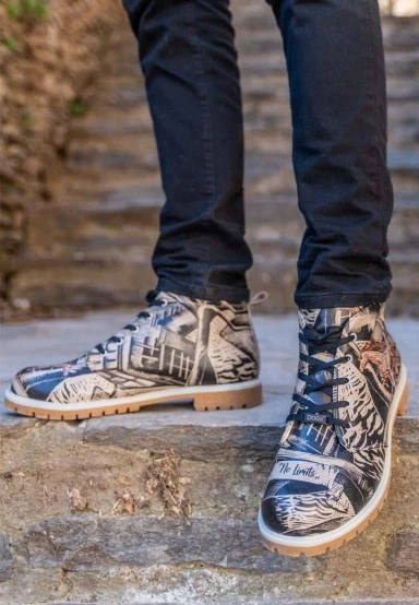 Men Vegan Leather Black Ankle Boots - No Limits Design - 