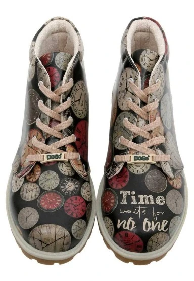 Men Vegan Leather Multicolor Ankle Boots - Time Waits For No-One Design - 