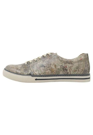 Men Vegan Leather Multicolor Sneakers - Astronomy Map Design - 