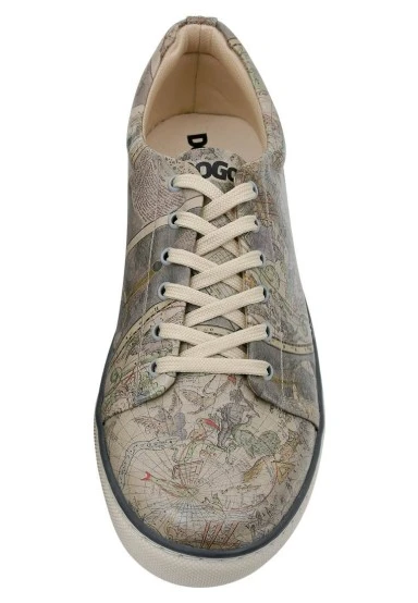 Men Vegan Leather Multicolor Sneakers - Astronomy Map Design - 