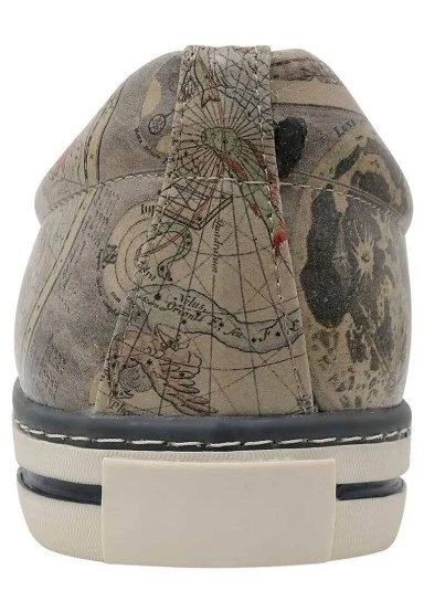 Men Vegan Leather Multicolor Sneakers - Astronomy Map Design - 