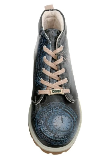 Men Vegan Leather Navy Ankle Boots - Times Up Deer Design - 