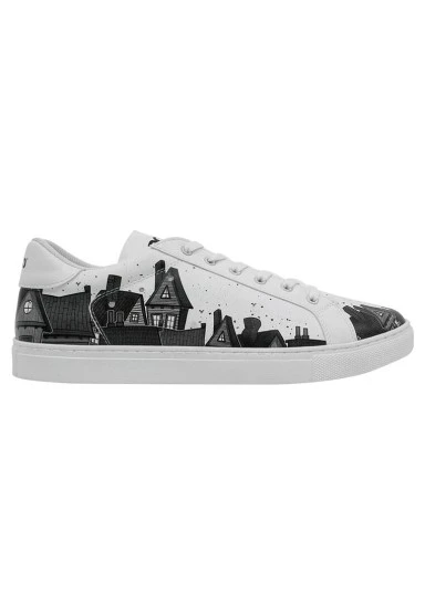 Men Vegan Leather White Sneakers - Night Lovers Design - 