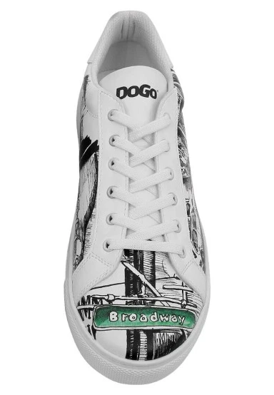 Men Vegan Leather White Sneakers - Broadway Design - 