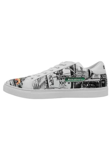 Men Vegan Leather White Sneakers - Broadway Design - 