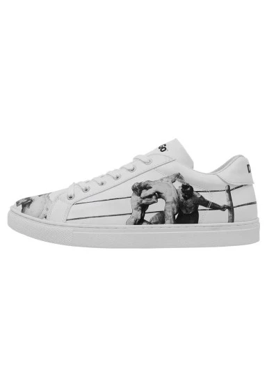 Men Vegan Leather White Sneakers - Champion Design - 