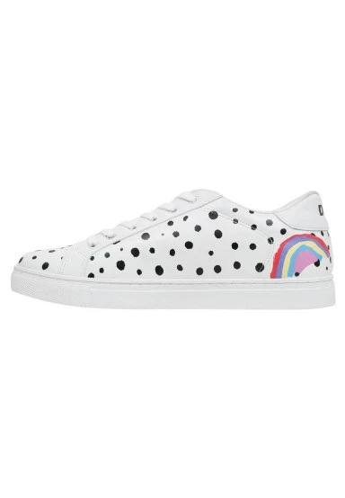 Men Vegan Leather White Sneakers - More Self Love Design - 