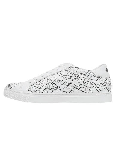 Men Vegan Leather White Sneakers - Mountain Explorer Design - 