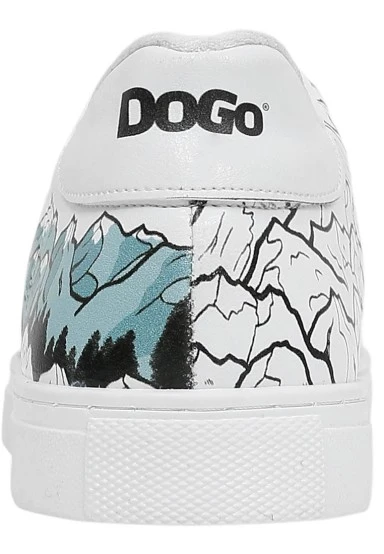 Men Vegan Leather White Sneakers - Mountain Explorer Design - 