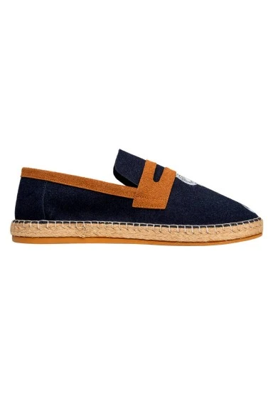 Men Vegan Navy Espadrilles - Uptown Tigers Navy Design - 