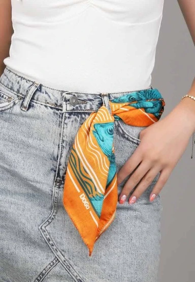 Multicolore Foulard - United Fish Motif - 