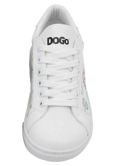 Unisex Çocuk Vegan Deri Beyaz Sneakers - Cats of Space Tasarım - 