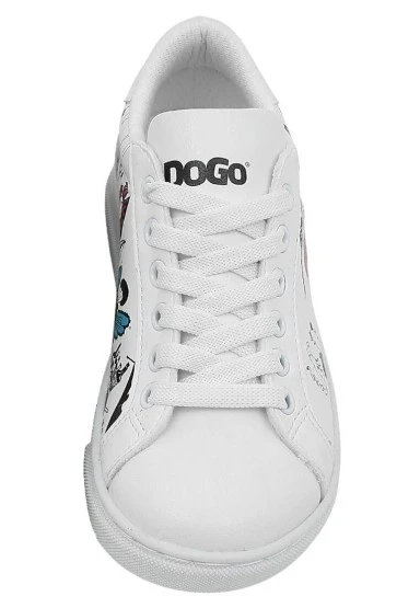 Unisex Çocuk Vegan Deri Beyaz Sneakers - Party Tasarım - 
