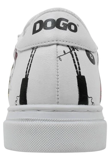 Unisex Çocuk Vegan Deri Beyaz Sneakers - Party Tasarım - 
