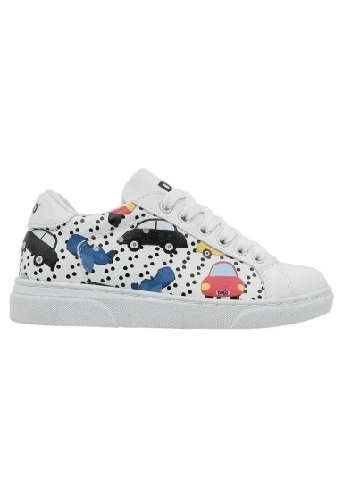 Unisex Çocuk Vegan Deri Beyaz Sneakers - Just Go Somewhere Tasarım - 