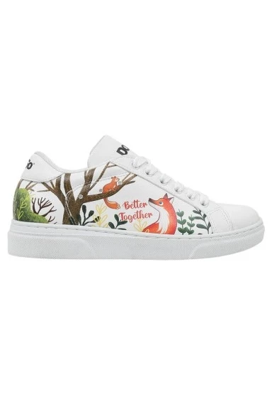 Unisex Çocuk Vegan Deri Beyaz Sneakers - Better Together Tasarım - 
