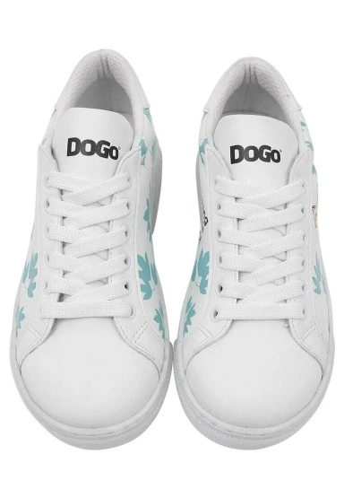 Unisex Çocuk Vegan Deri Beyaz Sneakers - Everything is Gonna Be Purrfect Tasarım - 