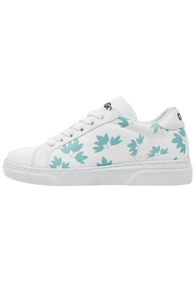 Unisex Çocuk Vegan Deri Beyaz Sneakers - Everything is Gonna Be Purrfect Tasarım - 