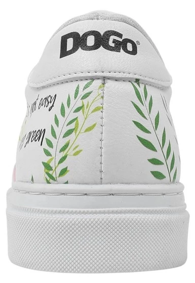 Unisex Çocuk Vegan Deri Beyaz Sneakers - It's Not Easy Being Green Tasarım - 