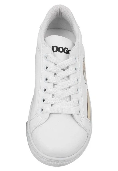 Unisex Çocuk Vegan Deri Beyaz Sneakers - The Wise Owl Tasarım - 