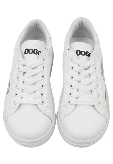 Unisex Çocuk Vegan Deri Beyaz Sneakers - The Wise Owl Tasarım - 
