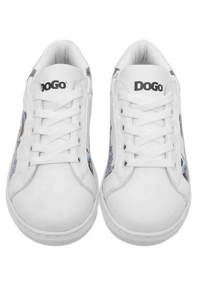 Unisex Çocuk Vegan Deri Beyaz Sneakers - Mr Bear Tasarım - 