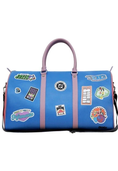 Unisex Cuir Vegan Bleu Sac de Voyage - Warner Bros Dc Villains Motif - 