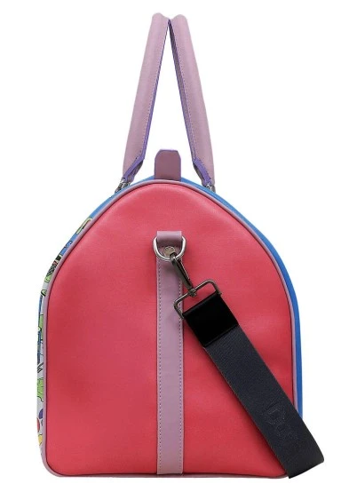 Unisex Cuir Vegan Bleu Sac de Voyage - Warner Bros Dc Villains Motif - 