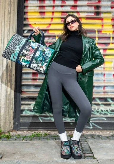 Unisex Cuir Vegan Noir Sac de Voyage - I Need Art Motif - 