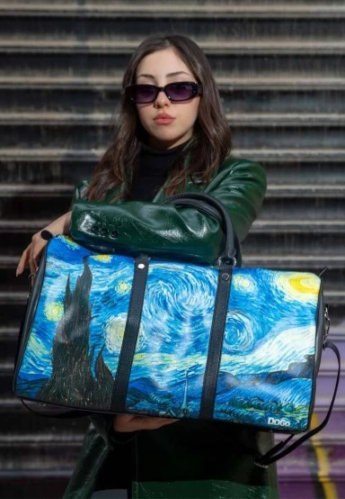 Unisex Cuir Vegan Multicolore Sac de Voyage - Vincent van Gogh Starry Night Motif - 